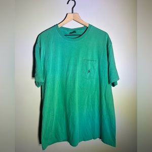 Vintage Green Polo Ralph Lauren Pocket Tee - 100% Cotton - Made is USA - Size L